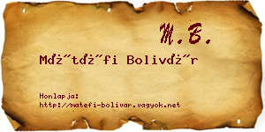 Mátéfi Bolivár névjegykártya